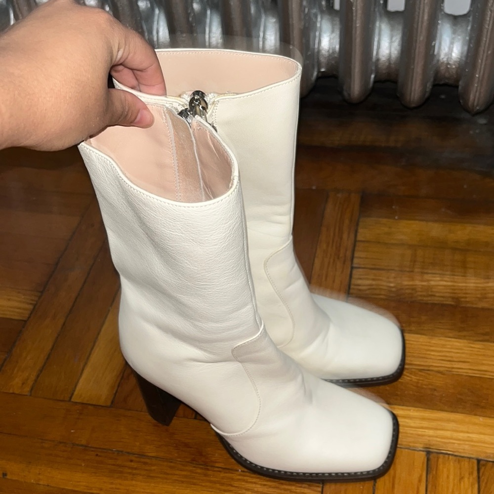Brother Vellies White Heeled Boots